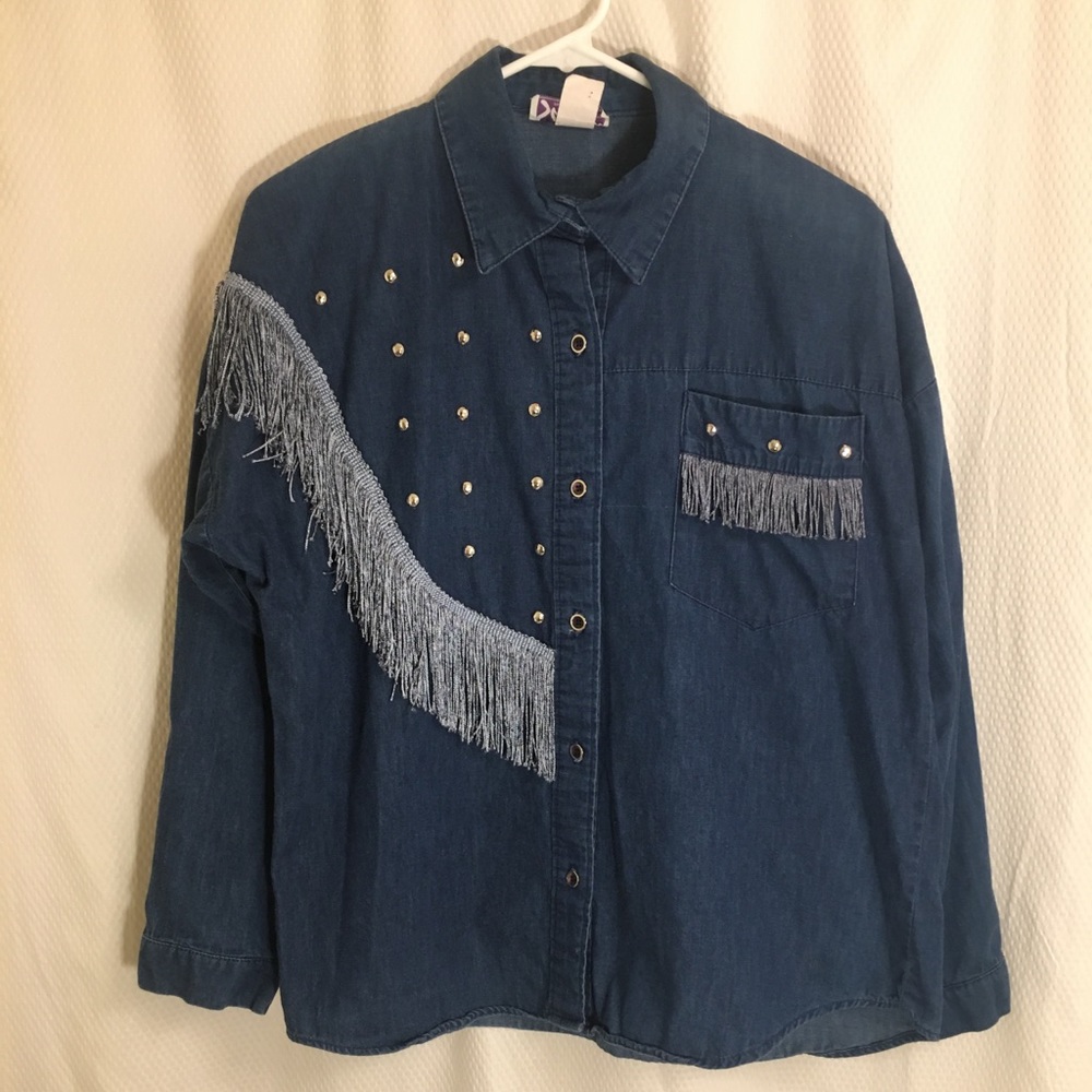 Vintage Denim Cowgirl Style Top